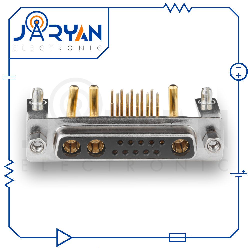 13W3PCB mount FemaleRight Angle (1) کانکتور 13W3 مادگی سوزنی 90درجه