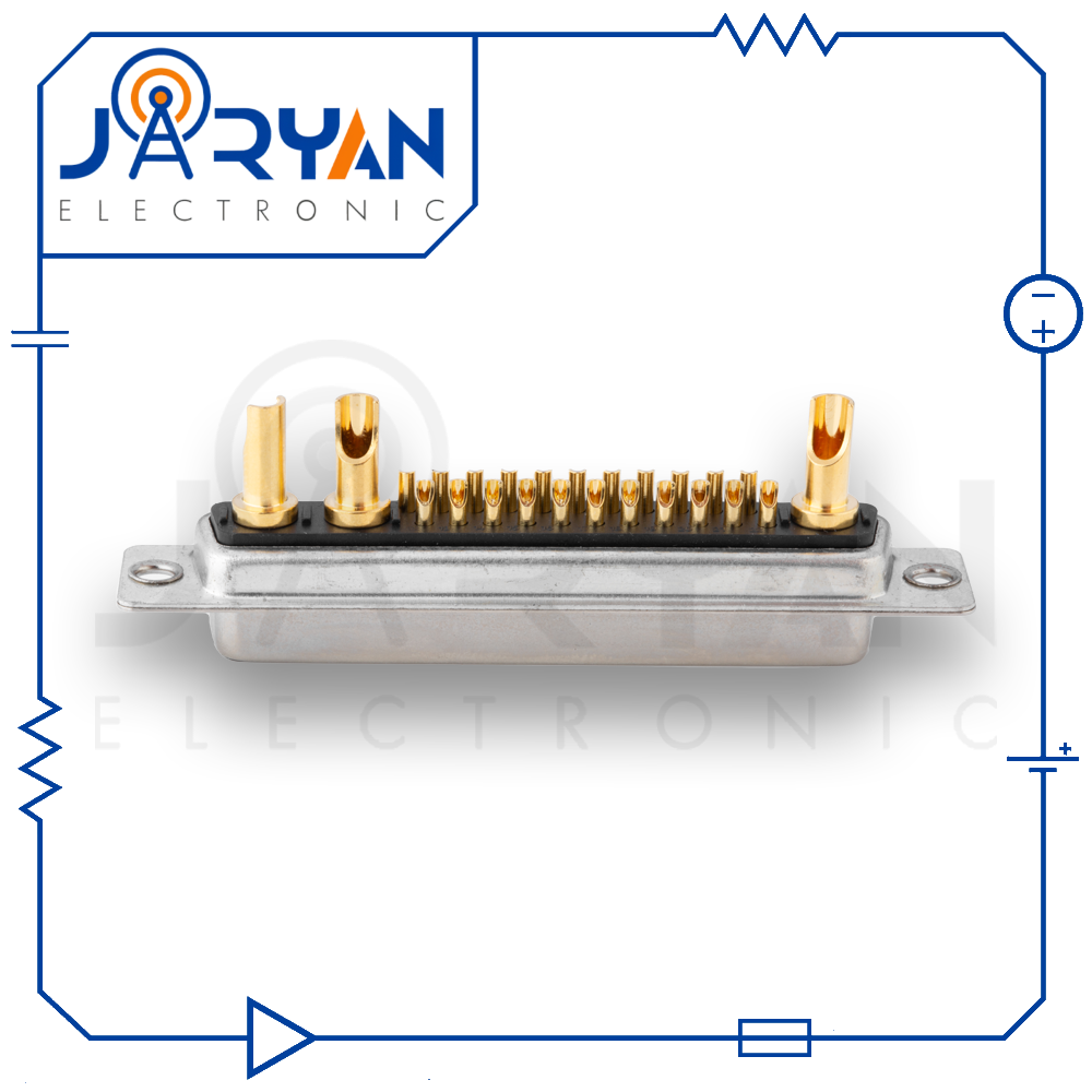 25W3Soldering FemaleStright (3) کانکتور 25W3 مادگی لحیمی صاف