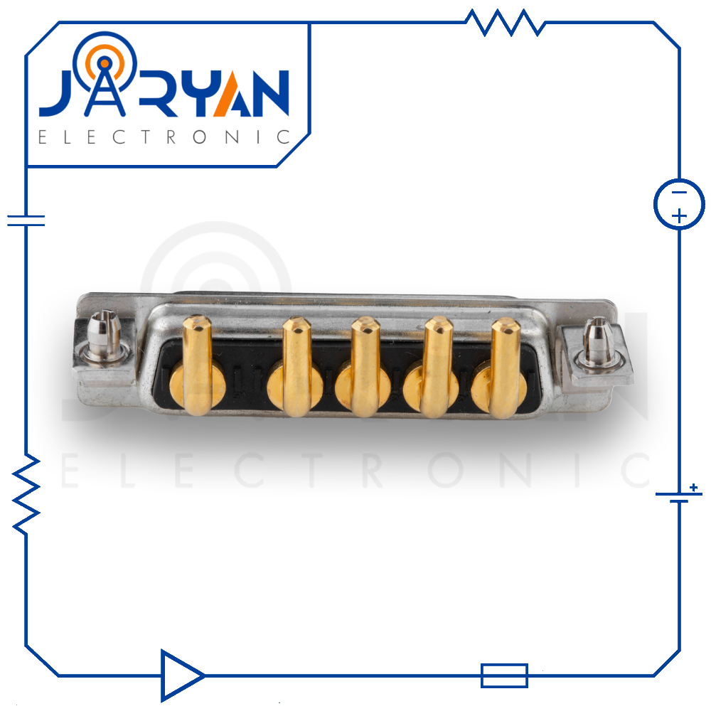 5W5PCB mount FemaleRight Angle (1) کانکتور 5W5 مادگی سوزنی 90درجه