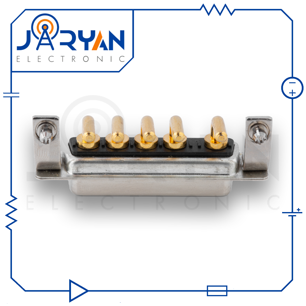 5W5PCB mount FemaleRight Angle (2) کانکتور 5W5 مادگی سوزنی 90درجه