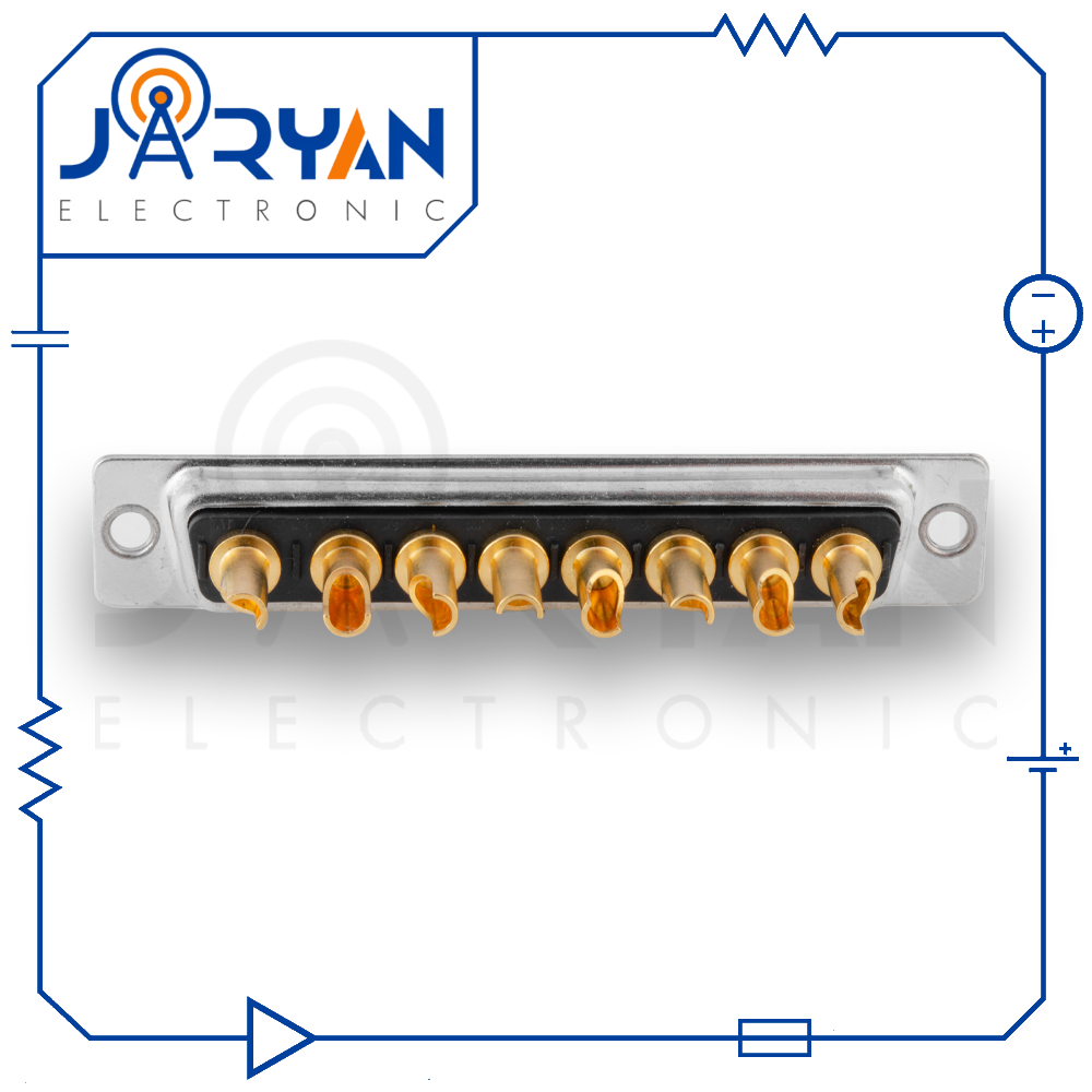 8W8Soldering FemaleStright (2) کانکتور 8W8 مادگی لحیمی صاف