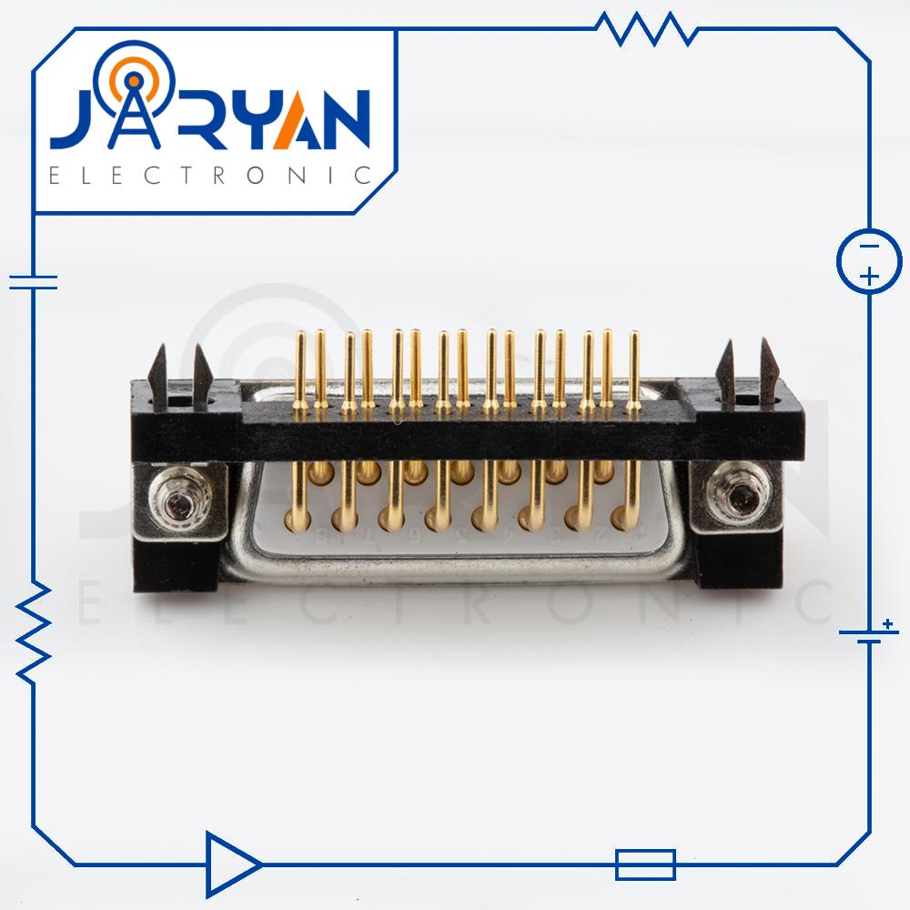 DB 15 PCB mount FemaleRight Angle (3) کانکتور 15 پین مادگی سوزنی 90درجه