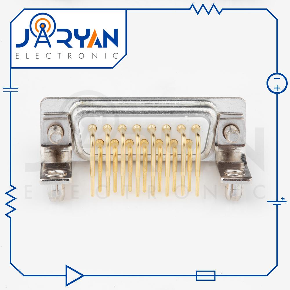 DB 15 PCB mount MaleRight Angle (3) کانکتور 15 پین نری سوزنی 90درجه