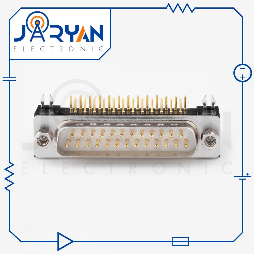 DB 25 PCB mount MaleRight Angle (1) کانکتور 25 پین نری سوزنی 90درجه