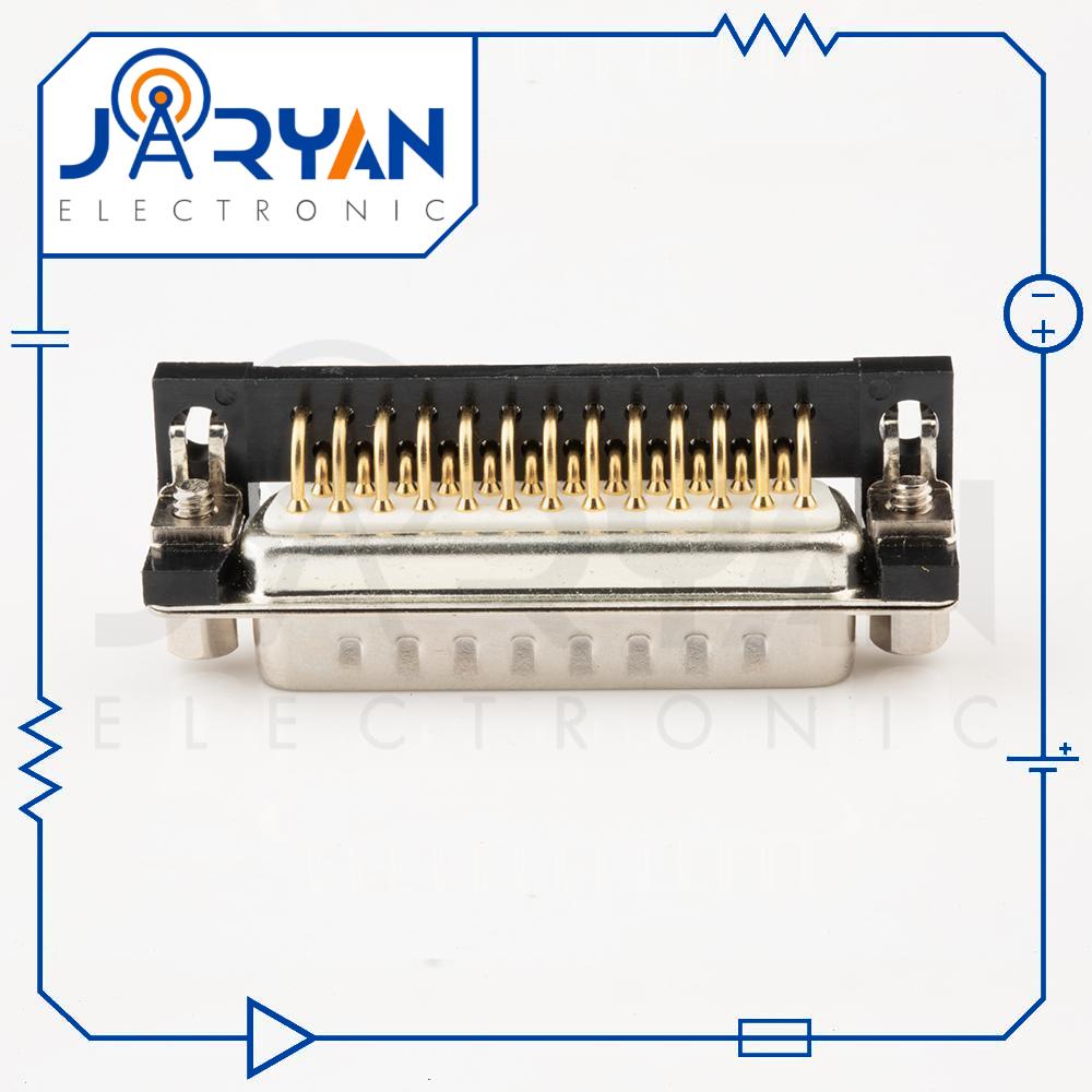 DB 25 PCB mount MaleRight Angle (3) کانکتور 25 پین نری سوزنی 90درجه