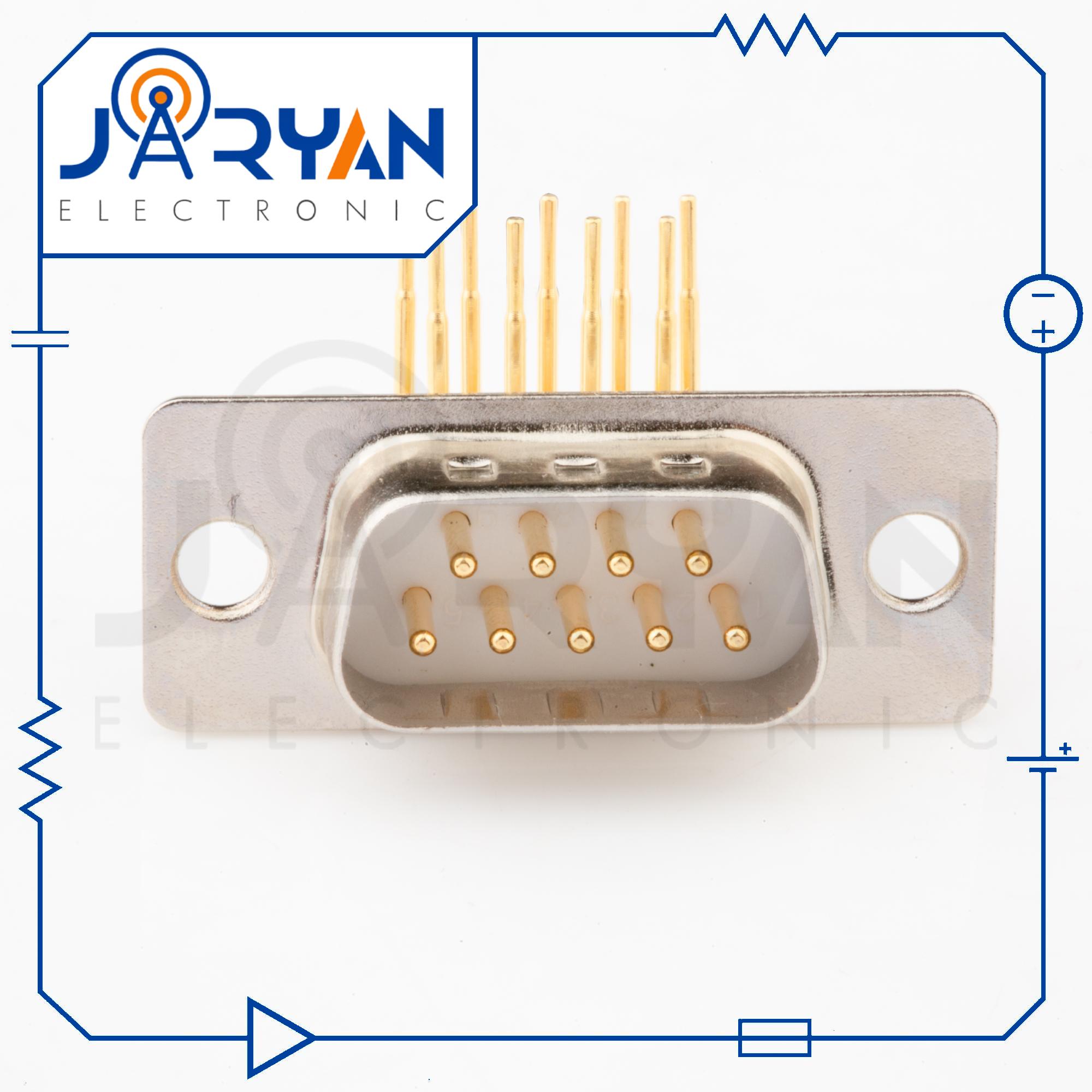 DB 9 PCB mount MaleRight Angle (1) کانکتور 9 پین نری سوزنی 90درجه