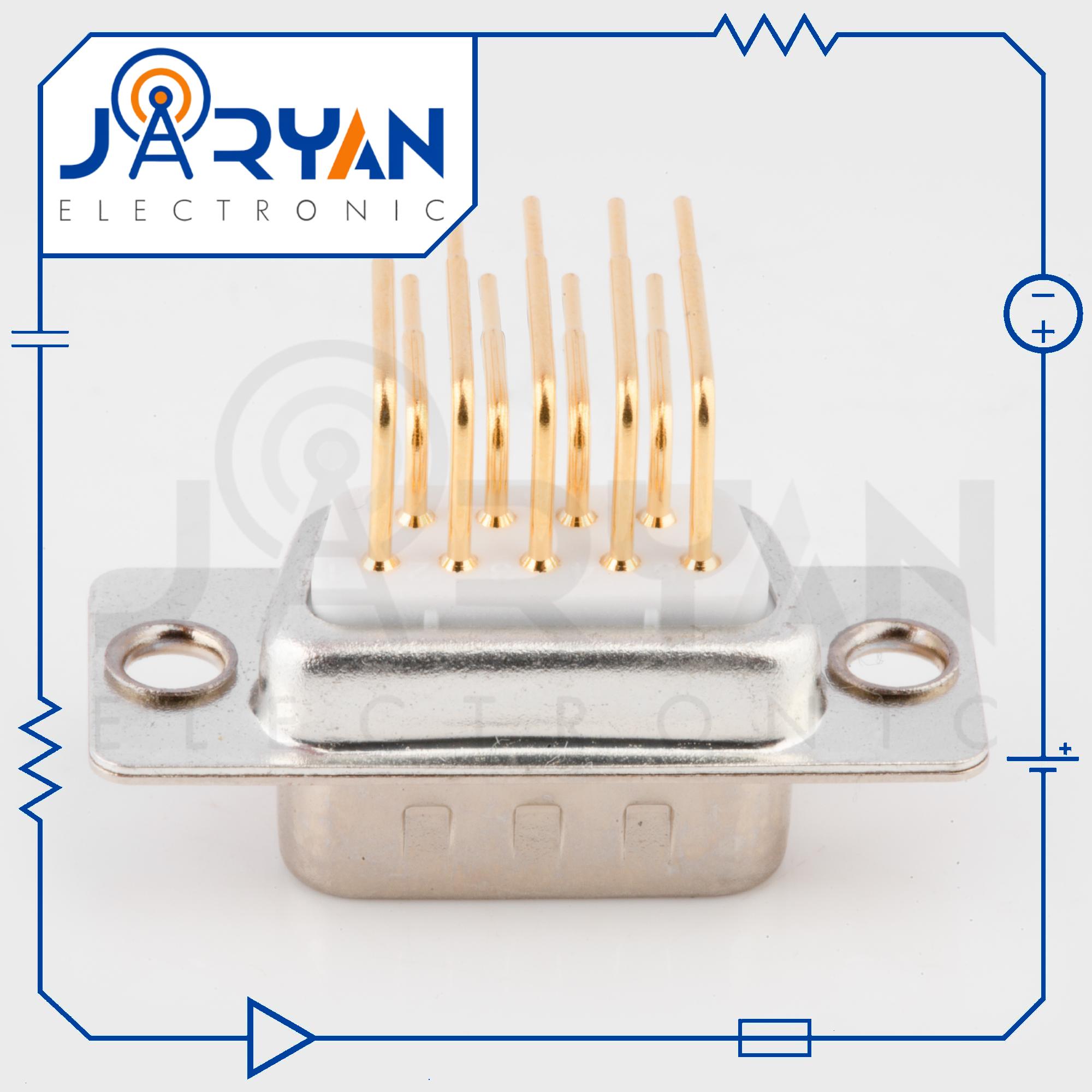 DB 9 PCB mount MaleRight Angle (2) کانکتور 9 پین نری سوزنی 90درجه